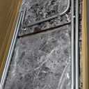 Folding TV Tray Table with Cup Holder, TV Dinner Table with Sturdy MDF Top, Eating Trays with Tablet Slot for Living Room, Bedroom, Sofa, 15 x 18.9 x 25.6 in (Black Marble, 2Pcs)