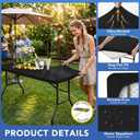 Fitted Table Cloth Rectangle Table 42x72 Inch-2 Pack Black Elastic Spandex Table Cover-Small Stretch Folding Table Cloths Topper Cap for Kitchen Dining Picnic Patio Outdoor Party Tables