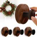 Suction Cup Hooks for Wreaths for Glasstwist suction cup hooks, No Damage Wreath Hanger for Glass Doors, Magnetic Door Hooks for Wreaths, Wreath Hanger Suction Cup for Front Door (Walnut, 4-Pack)