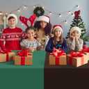 12 Pcs Plastic Christmas Tablecloth Rectangle Bulks, Disposable Beige Brown Green & Wine Red Party Tablecloth Xmas Table Cover for Picnic Birthday Christmas Party Supplies, 54x108 Inch