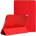 ProtUTab Case Compatible with iPad 9th Generation 2021, Auto Wake&Sleep Translucent Frosted PC Back Case for iPad 9th Generation/ iPad 8th Generation (2020)/ 7th Generation (2019), Lightweight, Red