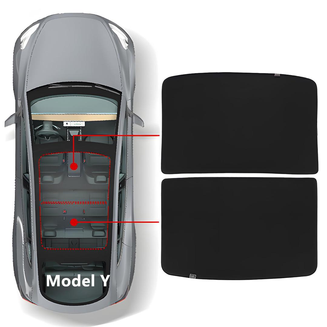 YJMOTOR for Tesla Model Y Glass Roof Sunshade UV Rays Protection Top Window Ice Crystal Sun Shades Fit 2020-2023 Model Y Interior Accessories No Sagging Foldable(Gray)