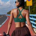 RUNNING GIRL Sports Bra for Women,Molded Cup Strappy Running High Impact Sports Bra with Sewn in Pads, XL