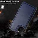 LETO for iPhone 13 Mini Case,Luxury Flip Folio Leather Wallet Cover with Card Slots and Kickstand Protective Shell 5.4" Navy Blue