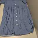 OUGES Womens 2025 Summer Maternity Dress Short Sleeve V Neck Button Down Pregnancy Casual Maternity Clothes with Pockets (Medium, Light Blue)