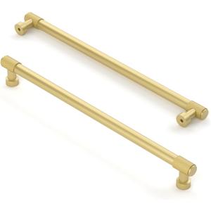 Asidrama 10 Pack 10 Inch(254mm) Brushed Gold Cabinet Pulls Cabinet Handles Cupboard Handles Kitchen Cabinet Hardware for Cupboard Drawer Pulls (10" Hole Center)