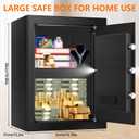 3.4 Cuft Large Fireproof Safe Box for Home, Digital Security Safe Fireproof and Waterproof with Programmable Keypad and Key Lock, Home Fire Safe for Document Money Valuables