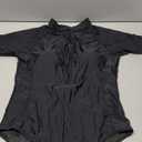 Women Long Sleeve Rash Guard One Piece Swimsuit Zipper Surfing Bathing Suit UPF 50 Black Size 2XL