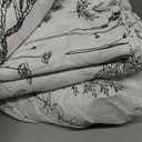 HYPREST 6 Piece King Size Sheets Set, Floral Sheets White and Black Patterned Sheets Deep Pocket up to 18 inches