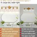 Indoi 5-Light Bathroom Light Fixture, Modern Brushed Gold Bathroom Lights Over Mirror with Clear Glass Globe Shades, Vanity Lighting Fixtures for Kitchen, Living Room, Hallway, Bedroom, Porch