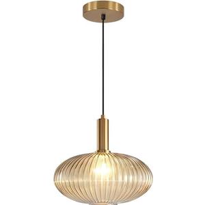 KCO Lighting Modern Gold Globe Pendant Lamp 1-Light Mid Century Antique Brass Dining Pendant Light Amber Glass Farmhouse Pendant Lighting Adjustable Large Vintage Hanging Ceiling Pendant Light