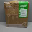 Space-Saving Triangular Shower Chair for Inside Shower, FSA/HSA Eligible 400 lbs Adjustable Shower Stool for Elderly and Disabled, Non-Slip Bathtub Chair with Stable-Bracing, Tool-Free Assembly, White