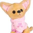 Stuffed Dog Puppy Toy Plush Toy Soft Doll Stuffed Animal Pillow Birthday Gift Present Cute Dog Ornaments Decoration Handicraft House Desktop Decoration Prop, 17cm/6.7" (Pink)