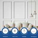 NeatiEase Peel and Stick Wall Molding Kit 6-Frame Pre-Made, Ready-to-Assemble Wall Moulding Panel Frame, Self-Adhesive Wainscoting Panels Wall Trim for Interior Walls Home Decor (50"x40",50"x20")
