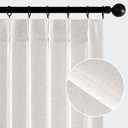 MIULEE Pinch Pleated Linen Curtains 90 Inches Long 2 Panels for Bedroom Living Room, Soft Thick Linen Textured Window Drapes Pleat Back Tab Hooks Semi Sheer Light Filtering Neutral Farmhouse
