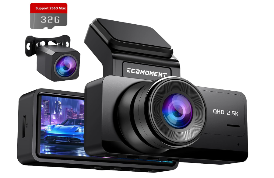 Dash Cam Front and Rear, Ecomoment 4K+1080P Dual Dash Camera for Cars, Built-in WiFi GPS Dashboard Camera, 2.4" IPS Screen Dashcam, 170Â° Wide, Night Vision, WDR, G-Sensor, 32GB SD Card Included