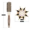 BANGMENG Round Brush with Boar Bristles, 1 inch Barrel, Nano Thermal Ceramic Ionic Tech for Straightening and Blow Drying, Gold