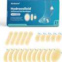 Gel Blister Bandages - 21 PCS Hydrocolloid Bandages for Feet, Blister Cushions Pads for Prevention Recovery, Water Resistant Adhesive Bandages for Heel, Toes, Daily & Travel Essentials (Variety Pack)