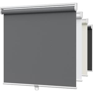 MYshade Blackout Cordless Roller Shades, Room Darkening Free-Stop Roll Up Blinds for Windows, Pull Down Blocking Blind for Home and Office, Easy to Install, 20" W X 72" H, Grey