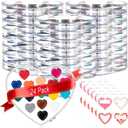 ARTLYMERS 24Pack Watercolor Paint Set, 16Colors Heart Water Color Paint Sets for Kids with Paintbrush Washable, Valentines Gifts Art Supplies for Preschool Classroom Party Favor Prizes Exchange