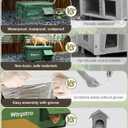 Heated Cat House for Outside, Waterproof Awning & Escape Door Heated Cat Houses for Indoor/Outdoor Cats in Winter, Elevated & Insulated Outdoor Cat Shelter for Feral Cat(Green, 25.2"x16.5"x13")