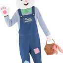 Morph Easter Bunny Costume Adult Rabbit Mascot Dungarees Suit for Easter Costumes Celebrations and Events