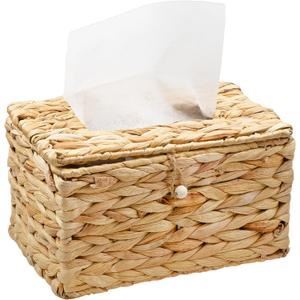 AuldHome Design Water Hyacinth Dryer Sheet Dispenser (Natural); Woven Fabric Softener Sheet Holder for Laundry Room