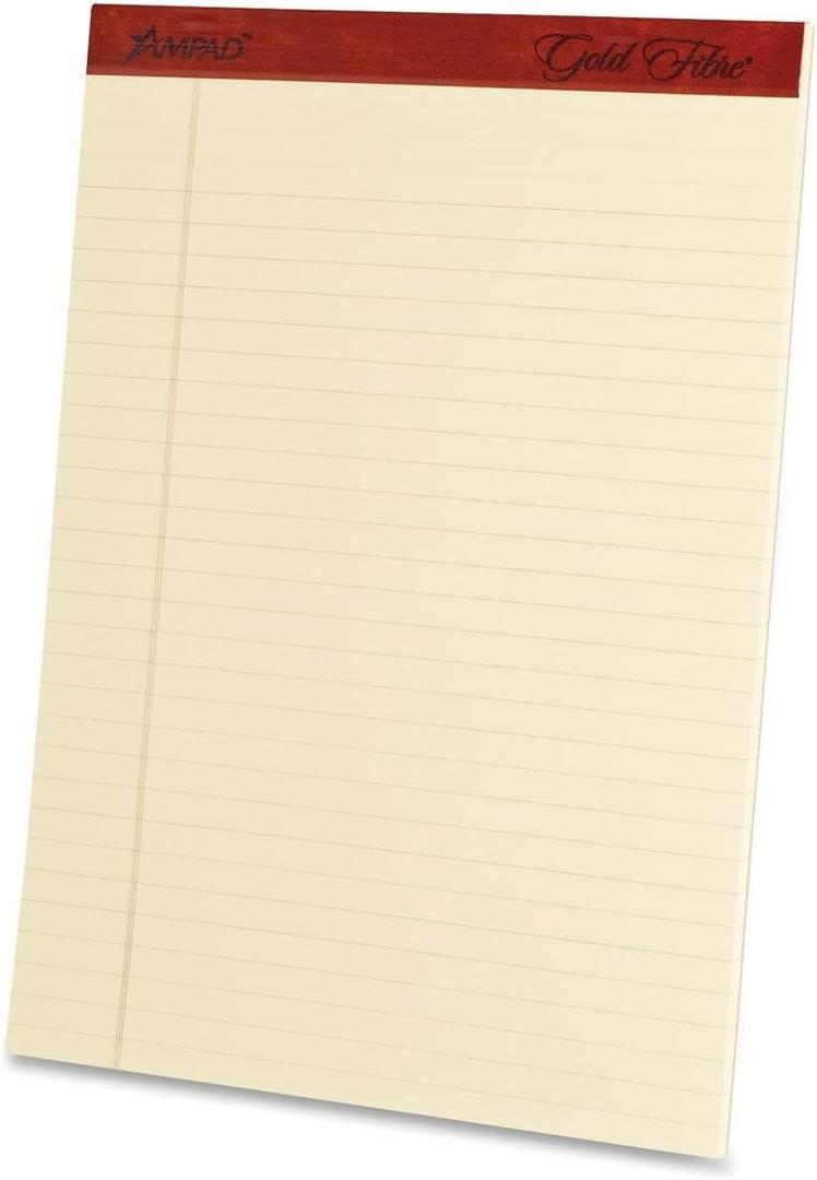 Pendaflex TOP20011 Ivory Gold Fibre Legal Rule Retro Writing Pads - 4 Pieces