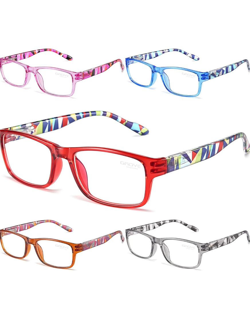 Gaoye Professional Reading Glasses for All Day - Computer Readers with Blue Light Protection - Value Pack, +1.5