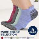 Pembrook Ankle Compression Socks for Women & Men - 4 Pairs | Sports Running Compression Socks | Athletic Ankle Support Socks (Large)