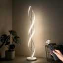 53-Inch Living Room Spiral Floor Lamp, 40W Modern LED Floor Lamp with Remote Control, Adjustable Color Temperature and Brightness, Bright Floor Lamp (Spiral-White)