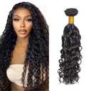 Water Wave Human Hair Bundles 20 Inch Natural Black Water Wave Bundles Unprocessed Virgin 1B Water Wave Hair Extensions 50 Gram Per Bundle
