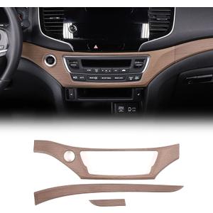 Center Console Dashboard Panel Strip Trim for Honda Pilot 2016-2022 Interior Decorative Cover Protector Accessories Anti Scratch ABS Material (Pear Wood Grain)