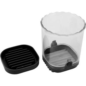 Slicing Cup, Stainless Steel Multifunctional Fruit and Vegetable Cup with Push Plate Cutter for Quick Veggie Salads (Black)