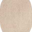 nuLOOM Oval 3' x 5' Solid Hand Braided Indoor/Outdoor Area Rug, Pet-Friendly, High Traffic, Weather Resistant, for Patio, Balcony, Bedroom, Living, Dining Room, Wynn Tan