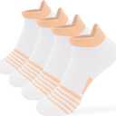 Womens Ankle Socks 4 Pairs Running Athletic Cushioned Sole Socks With Tab Anti-Blister (7-10)