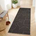 GarveeHome Easy Jute 2x6 Modern Rainbow Runner Rug for Kitchen Hallway Bedroom Non Slip Indoor Outdoor Runner Door Mat for Laundry Porch