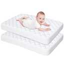 Bassinet Mattress Pad Cover Fit for Baby Delight/Mika Micky/Dream On Me Lotus/ANGELBLISS/KoolerThings (3 in 1) Bedside Sleeper, Waterproof Bassinet Mattress Protector Quilted Bassinet Sheets 2 Pack