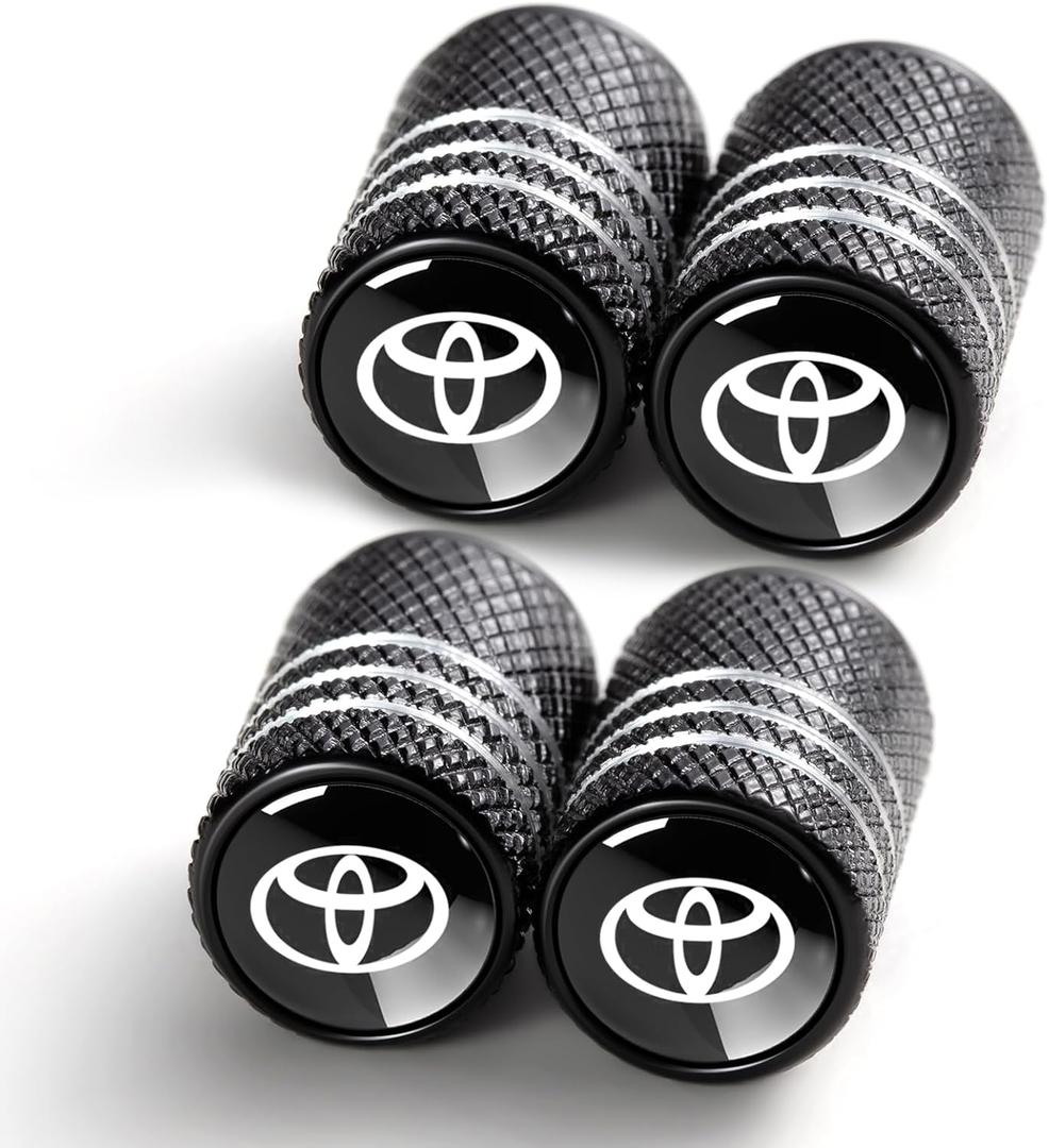 4 x Tire Valve Stem Caps Cover for Toyota TRD Metal Car Wheel Air caps Auto Valve Stem Caps Accessories 4 Pack Silver