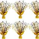 5 Pack Metallic Foil Spray Centerpiece Stars for Wedding, Birthday, Anniversary, Christmas Table Decor, Holiday Festival Baby Shower Graduation Mantle Party Decorations (Gold&Black)