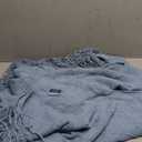 PAVILIA Dusty Blue Knit Throw Blanket for Couch Bed, Soft Knitted Farmhouse Sofa Throw for Living Room, Lightweight Decorative Summer Throw Blanket for Chair, Outdoor Textured Boho Blanket, 50x60