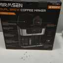 AIRMSEN 12-Cup Programmable Dual Coffee Maker Single Serve Machine for K-Cup Pods & Ground, 1000W Fast Brew, Delay Start, 2H Keep Warm, Touchscreen, 60oz Tank, Glass Carafe Home & Office