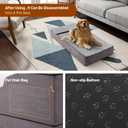Large Dog Stairs Extra Large Dog Steps for Bed, Couch & Car, 6-Step Pet Steps for Puppies & Senior Dogs, Pet Stairs with Washable Cover, Side Pockets, Non-Slip Bottom, 43.3" L x 19.7" W Grey