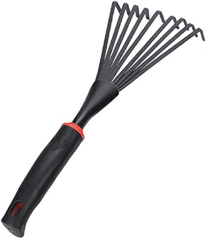 Garden Hand Rake,13" Stainless Steel Shrub Rake,Short Handle Small Rakes for Gardening for Soil Loosening,Planting,and Weed Removal