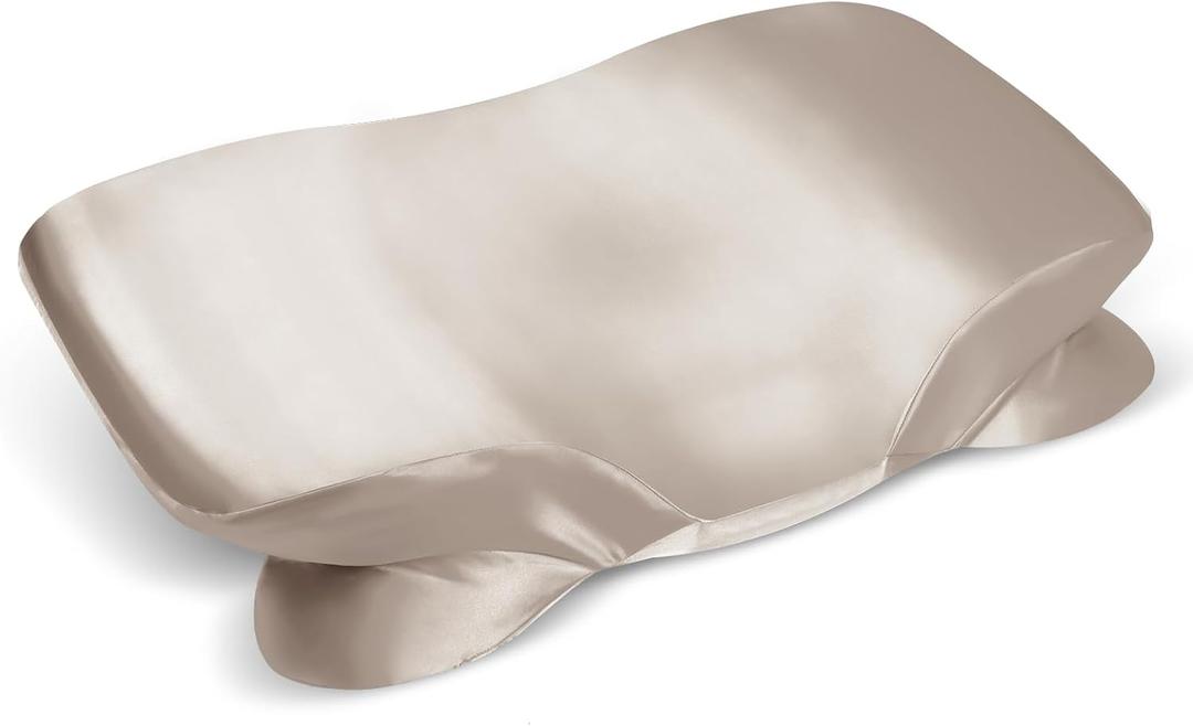Satin Pillowcase for Zelimun Cervical Pillow, Ergonomic Case, Smooth & Soft Sleeping Pillowcase, Champagne Pillow Cover with Zipper