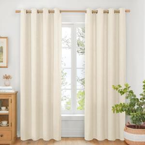 BGment Non See Through Linen Curtains for Living Room 84 Inch Length, Light Filtering Window Treatments with Grommet for Bedroom Farmhouse, 2 Panels, Each 52 Inch Wide