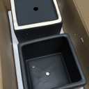 MyGift Modern Black Ceramic Small Plant Pot, Decorative Square Flower Succulent Planter, Set of 2