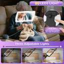 Large 10X Rechargeable Magnifying Glass for Reading with Light Hands Free Magnifying Glass Neck Wear Magnifier with 50 Led Lights Full Book Page Magnifier for Seniors Low Vision Elderly