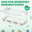 Clear Window Bird Feeder Outdoors - Bird Feeder for Viewing with 5 Perching Stands, Self-Adhesive Hooks, Drain Holes and Removable Tray, as a Birdhouse, Garden Decor