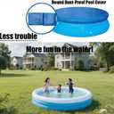 Round Pool Cover for Above Ground Round Pools - Dustproof, Waterproof, Leaf Protection Pool Cover with Reinforced Drawstring & Ventilation Holes - Heavy Duty Swimming Pool Cover (8FT)